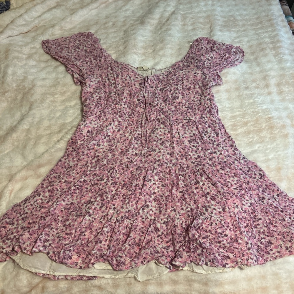 Elegant Pink Floral Women's Dress